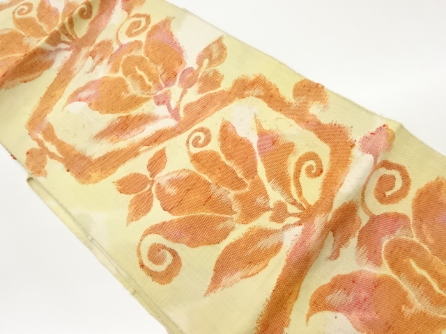 JAPANESE NAGOYA OBI / TSUMUGI / WOVEN FLOWER